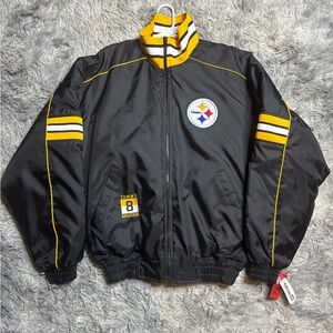 Black and yellow vintage Pittsburgh Steelers bomber jacket